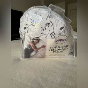 Boppy Side Sleeper Pregnancy Pillow - Gray Falling Leaves